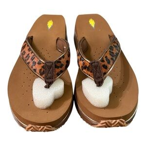 Volatile Neville Wedge Sandals – Tan Leopard – Size 10 – New in Box